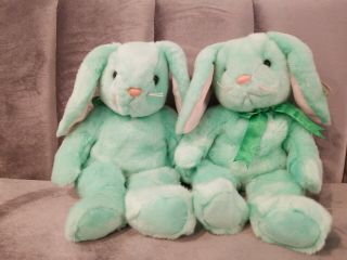 Ty Beanie Buddies Hippity Green Bunny Rabbit - Set Of 2