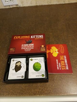 Exploding Kittens: First Edition Card Game Complete Box Meows Meowing Rare
