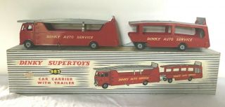 Vintage Dinky Supertoys Car Carrier & Trailer Set 983 Box Top Shape
