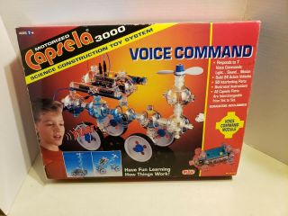 Vintage Capsela 3000 Motorized Voice Command Science Construction Toy W/box