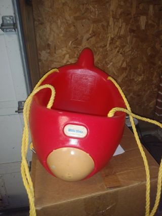 Vintage Little Tikes Red Airplane Bucket Swing Tree Porch