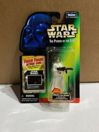 Star Wars Power Of The Force Princess Leia Organa W/blaster Rifle - Creased Card