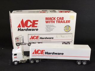 Ertl Ace Hardware Mack Cab With Trailer Diecast 1:64 Scale Model Usa Semi Truck