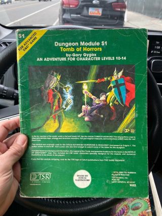 Advanced D & D Tsr 9022 Tomb Of Horrors Gygax Dungeon Module S1