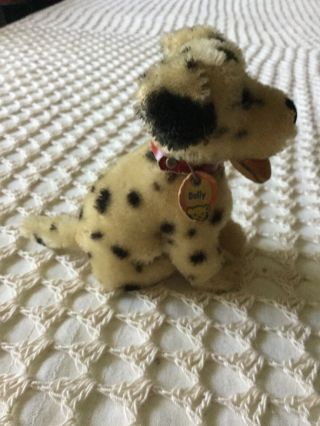 Vintage Steiff Dalmation Dog Dally W/ Button Tag And Collar Adorable 4 "