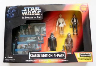 Star Wars Potf Classic Edition 4 - Pack Nib 1995 Kenner Wide Topps Cards