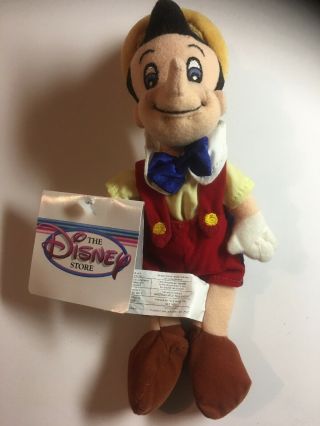 Disney Store Mini Beanbag Pinocchio 8 " Plush Toy - With Tags