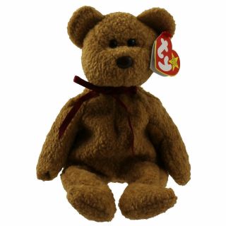 Ty Beanie Baby - Curly The Brown Nappy Bear (9 Inch) - Mwmts Stuffed Animal Toy
