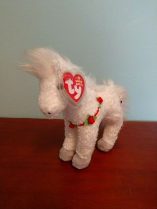 Ty Hollyhorse The Christmas Horse Beanie Baby Stuffed Animal With Tags