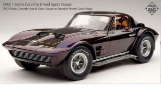 Exoto 1/18 1963 Corvette Grand Sport Coupe Standox Monte Carlo Magic Prm00025
