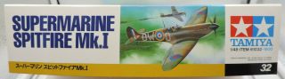 1:48th Scale Tamiya WWII British RAF Spitfire Mk.  1 Fighter 61032:1800 NB - GB 2