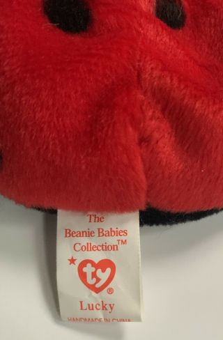 Rare retired Ty beanie baby “Lucky”with multiple tag errors 1993 - 1995 2