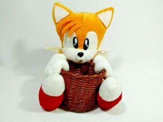 Sega Sonic Tails Basket Plush Doll Stuffed Toy Japan 1996 Tag 7 "