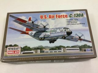 Minicraft Model Kits 1:144 Scale Usaf C - 130a Hercules Cargo Plane Plastic Kit.