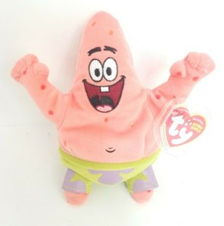 Ty Beanie Babies Baby Spongebob Figure With Tags 7 " Patrick Star