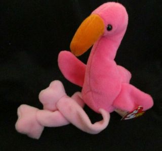 Ty Beanie Baby Pinky The Flamingo.  Dob February 13,  1995 Mwmt