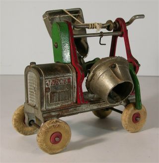 1910s Large Cast Iron Jaeger Cement Mixer Construction Toy By Kenton Hardware
