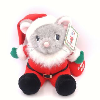 Vintage Jc Penny Santa Mouse Christmas Plush - 12 " W/ Tags
