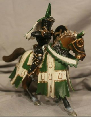 2005 Schleich Medieval Green Knight W/ Horse,  Germany
