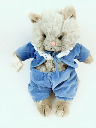 Vintage Eden Tom Kitten Gray Cat Beatrix Potter Plush Stuffed Toy 14 "