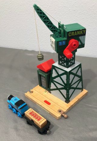 Thomas & Friends Wooden Train Rfid Talking Cranky The Crane W/ Office & Thomas