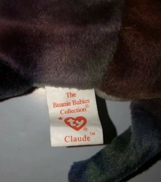 Claude the Crab Ty Beanie Baby RARE ERROR on tag 3