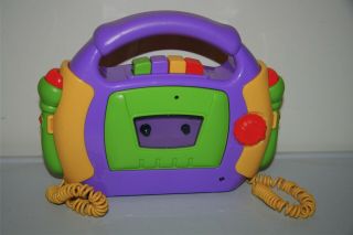 Vtg Purple Redbox Sing Along Cassette Tape Player 2 Microphones Kids Toy 23683