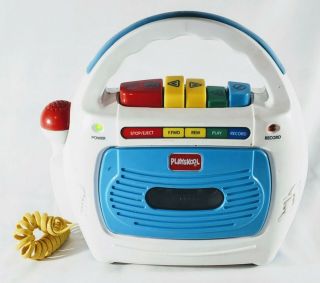 Vintage Playskool Karaoke Sing - A - Long Cassette Tape Recorder Microphone