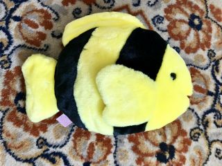 Ty Beanie Babies Bubbles Fish Black/yellow 7 " Inches Plush Stuffed Animal