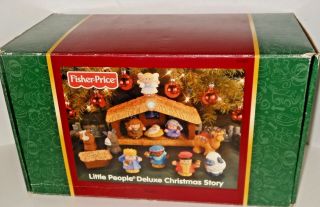 100 Complete Fisher Price Deluxe Christmas Story Nativity Musical Light W/ Box