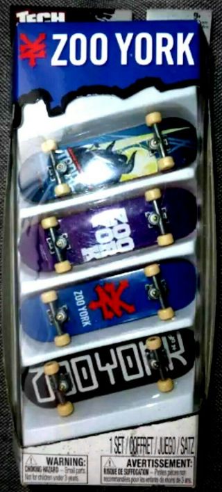 Zoo York Tech Deck Fingerboard Toy Mini Skateboard 4 - Pack Spin Master Boxed Set