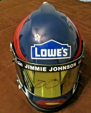JIMMIE JOHNSON AUTOGRAPHED SIGNED FULL SIZE SUPERMAN 77TH WIN HELMET. 2
