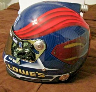 JIMMIE JOHNSON AUTOGRAPHED SIGNED FULL SIZE SUPERMAN 77TH WIN HELMET. 3