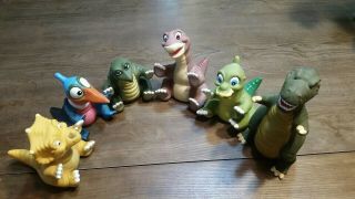 Vintage 1988 Complete Set Of 6 The Land Before Time Pizza Hut Hand Puppets