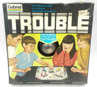 Vintage Trouble Board Game,  Gabriel 1975,  Not Complete (missing 3 Pegs)