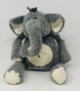 Jellycat Elephant Plush Stuffed Animal Toy Gray White Stomach Ears Belly Button