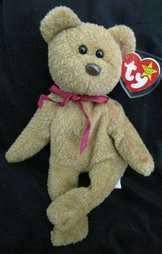 Ty Beanie Baby Curly The Bear Style 4052 Dob 4 - 12 - 96 Mwmt