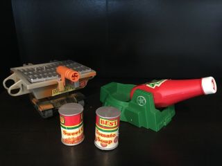 Vintage & Rare 1988 Food Fighters Parts.  Tank Incomplete,  Cannon,  And Cans