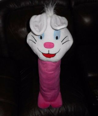 34 " 2005 Pez Candy Dispenser White Bunny Rabbit Easter Pink Stuffed Plush Toy
