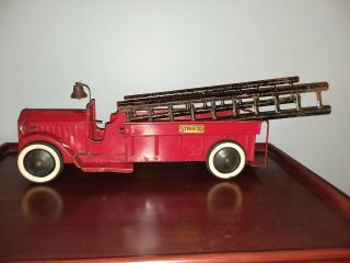 Structo Antique Fire Truck.  Pressed Steel.  1920,  S.