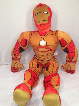 Euc - Htf - Rare - 26” Marvel Iron Man Plush Large Stuffed Pillow Pal Tony Stark