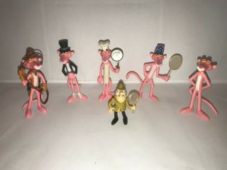 Vintage 1982 The Pink Panther 3.  5 " Pvc Figures Set Of Six
