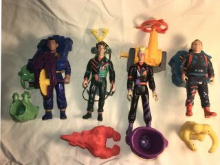 1980’s The Real Ghostbusters Set Of 4 Action Figures With Accessories