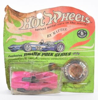 Vintage 1967 Hot Wheels Ferrari 312p Hot Pink Blister Pack Carded Redline Hk