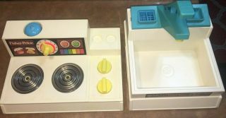 Fisher Price Kitchen Stove Top,  Sink Playset Pretend Play Fun With Food Realistic