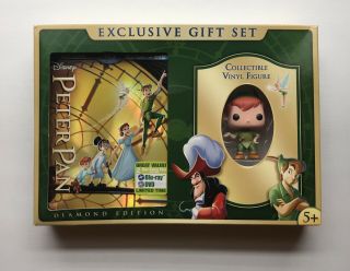 Peter Pan Diamond Edition Blu - Ray Dvd Excl Gift Set Collectible Peter Pan Figure