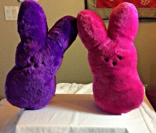 Purple&pink Toy Peeps Easter Bunny Rabbit Plush Soft Pillow Stuffed Animal 16 "