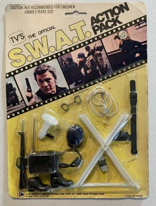 Vintage Rare 1976 Tv’s Official S.  W.  A.  T Action Pack Ljn Toys Ltd Nip