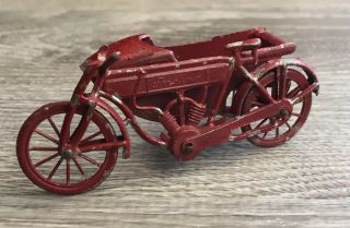 Rare Vintage Toy Indian Motorcycle W Sidecar Red France