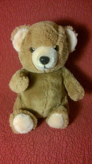 Vintage 11 " California Stuffed Toys Roly Poly Bear Rattle Brown Plush Stuffed A